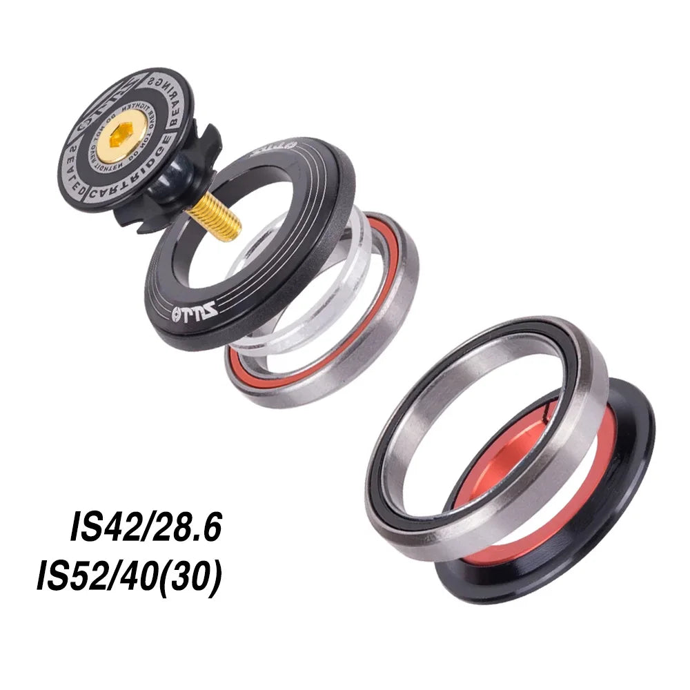MTB 4252ST 1 1/8"-1 1/2" Straight Tube Steering Column IS42 IS52 Bike Headset Bicycle Headset Bearing 42mm 52mm