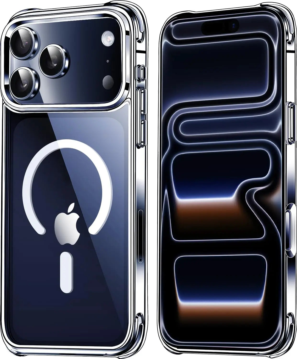 Original Magnetic Transparent Phone Case, Silicone Case for iPhone 17 Air 16 15 14 13 Pro Max Plus 16E Magsafe