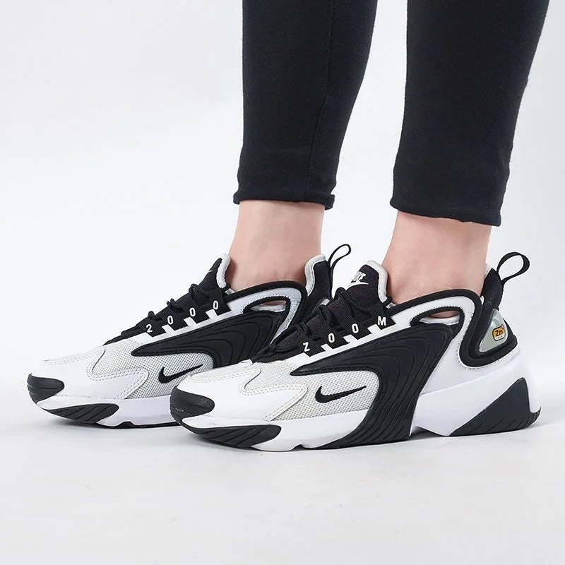 Nike Zoom 2K Air Speed Foam Non-Slip Breathable Mid-Top Air Cushion Casual City Commuting Running Shoes Women's Black and White Panda Ao0354-100