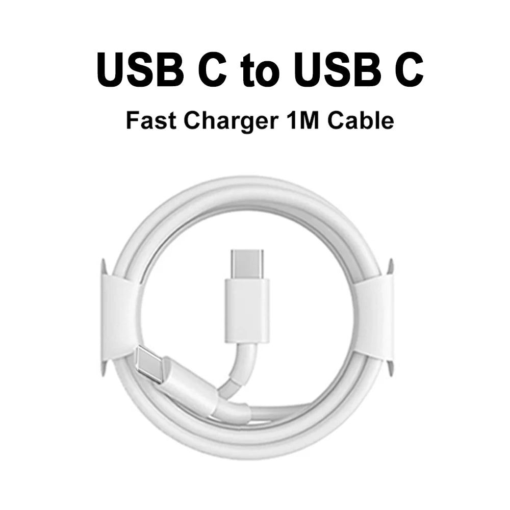 PD Charger 20W Fast Charging USB Type C Power Adapter For iPhone Apple 17 16 15 Pro Max iPad XiaoMi Samsung Quick Charger Cable