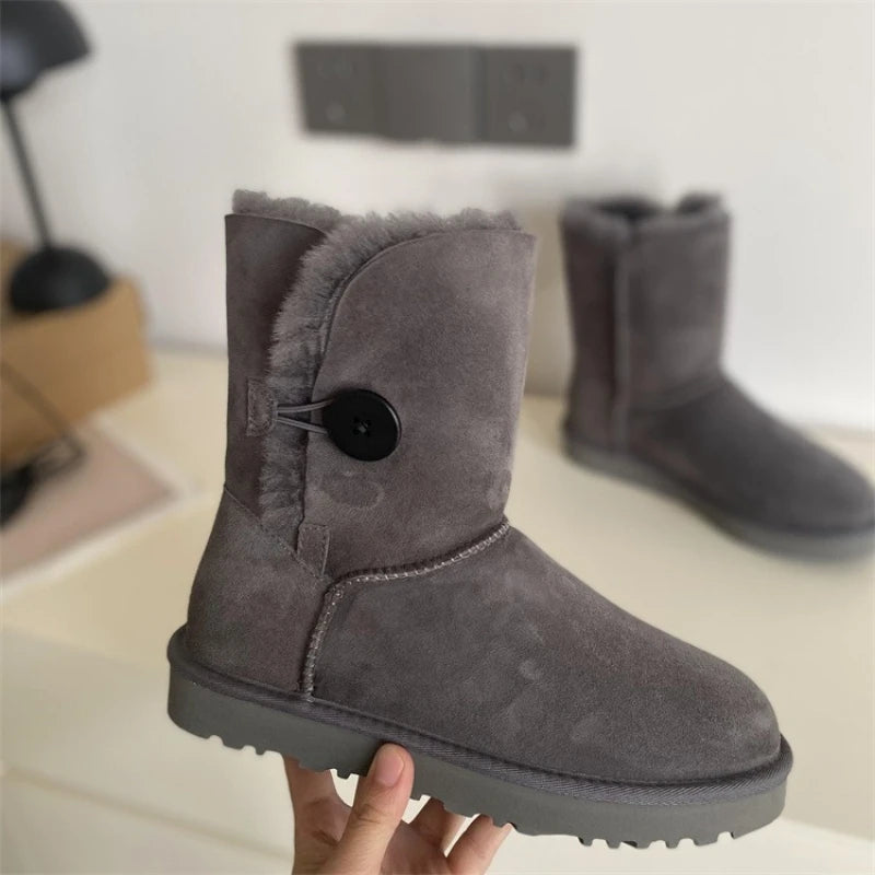 2026 New Design Winter Boots Women Super Mini Real Sheepskin Wool Comfort Warm Natural Fur Shoe Man Classic Snow Boot Size 35-44