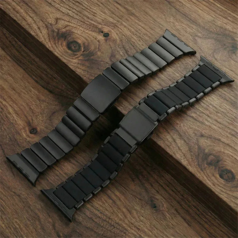 Titanium Metal Band For Apple Watch Ultra 3 11 10 9 8 7 SE 6 Liquid Silicone Magnetic Strap For iWatch 42mm 44mm 45mm 46mm 49mm