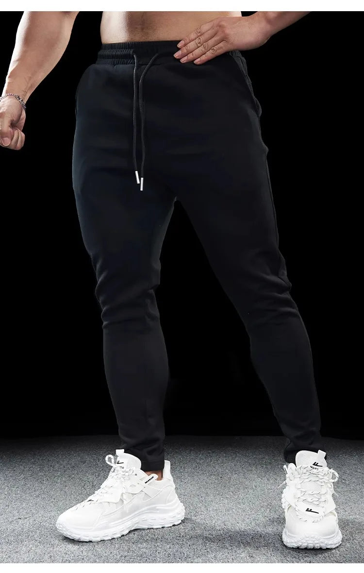 Men's Sports Gym Fitness Casual Slim Stretch Running Pants Tops Men's Quick-drying Breathable Training Pants Autumn Winter