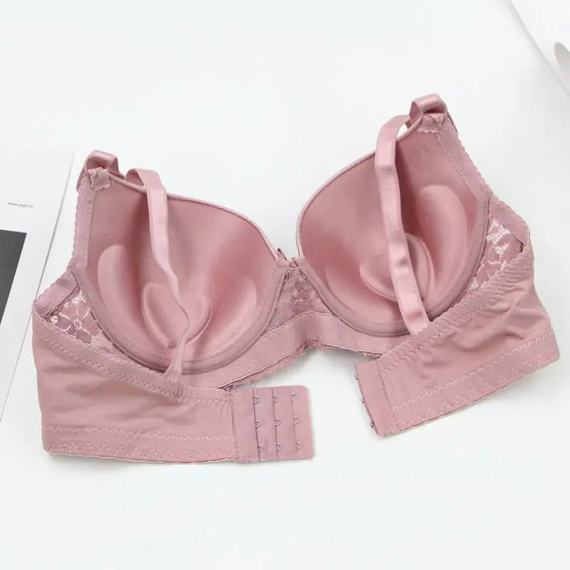 DaiNaFang Push Up Bras For Women Pink Blue Black Gray Beige White Burgundy Underwear Lace Minimize Seamless Lingerie