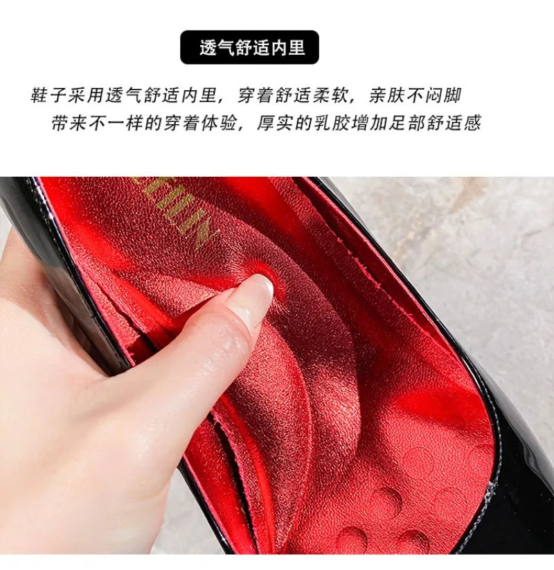 Luxury Designer Women Shoes Exquisite Metal Decoration Pointed Tip High Heels for Woman Elegant French Casual Shoe Zapatos Mujer