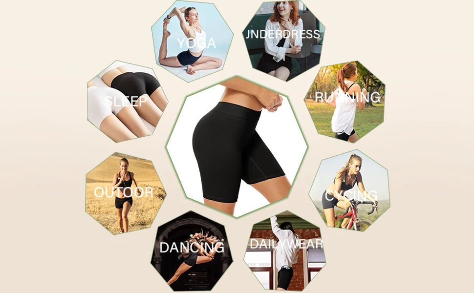 POKARLA Womens Cotton Boxer Shorts Underwear High Waisted Briefs Anti Chafing Biker Shorts(Regular & Plus Size) for Work Sports