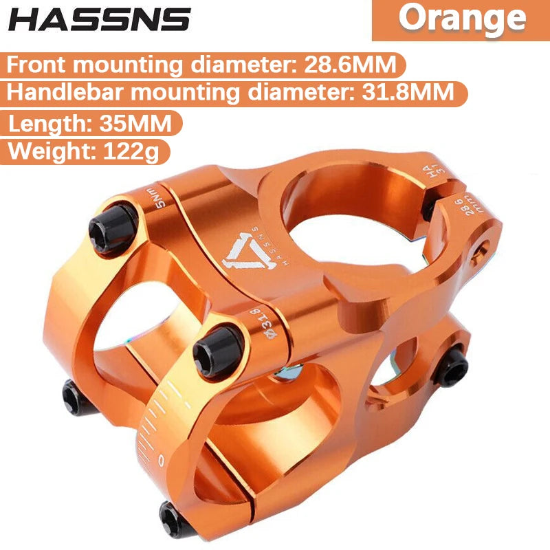 HASSNS MTB Handlebar Stem 31.8mm Road Bike Mountain Bicycle Bridge Short Power Aluminum Alloy Ultralight High-strength Short