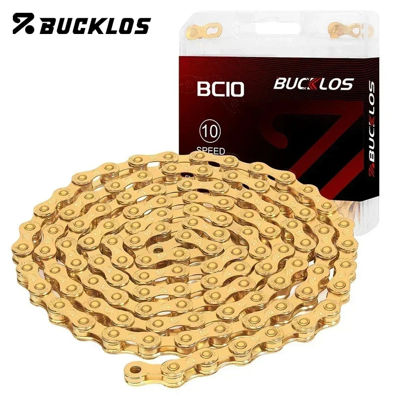 BUCKLOS MTB Road Bike Chain 8/9/10/11/12 Speed Bicycle Chains Universal EL/SL Road Bike Chain Gold/Silver Chains Bicycle Part