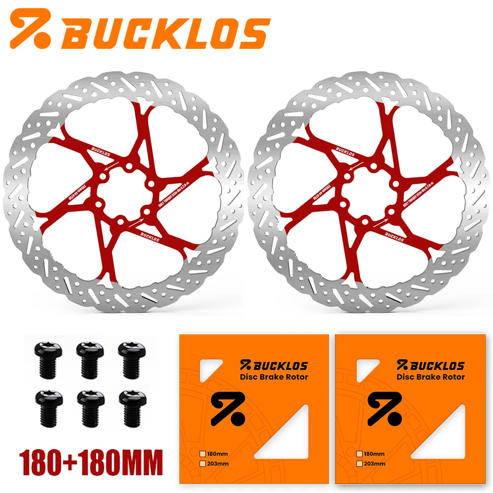BUCKLOS 2PC Bicycle Rotor Bike Brake Discs 160mm 140mm 180mm 203mm Brake Discs Heat Dissipation Hydraulic Disc Brakes Rotor
