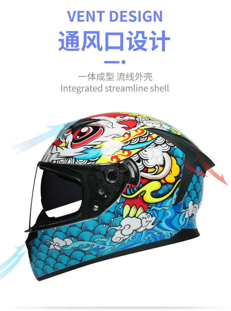 Motorcycle full Face Helmets for Men and Women Moto Racing helmet Adult safety helmet DOT certification
