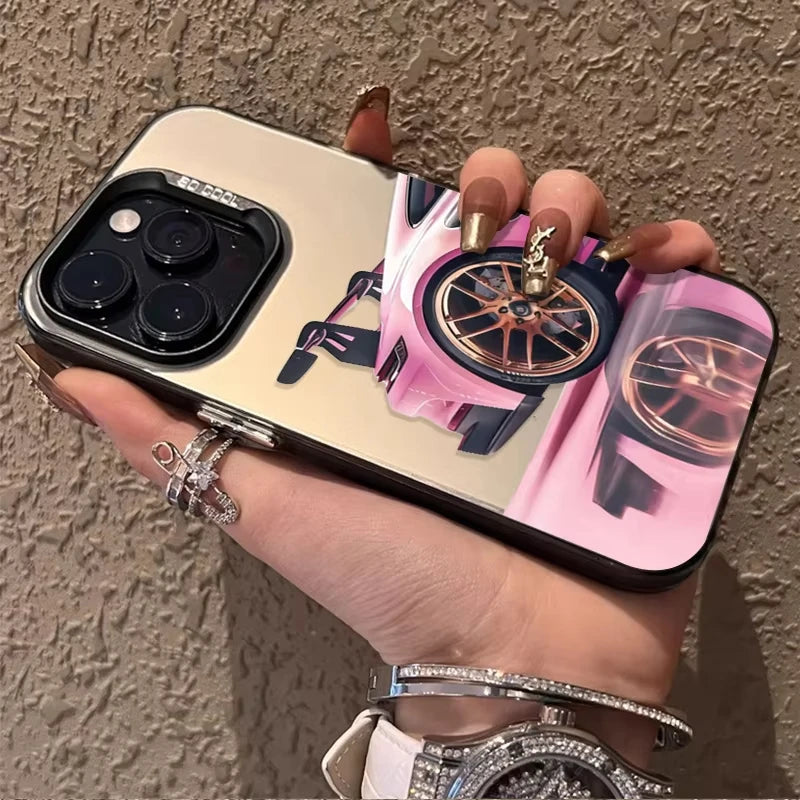 Cool Purple Sports Car SPEED Print Phone Case For iPhone 17 16 15 14 13 12 11 Pro Max JDM Racing Style Wrap Phone Cover For Men