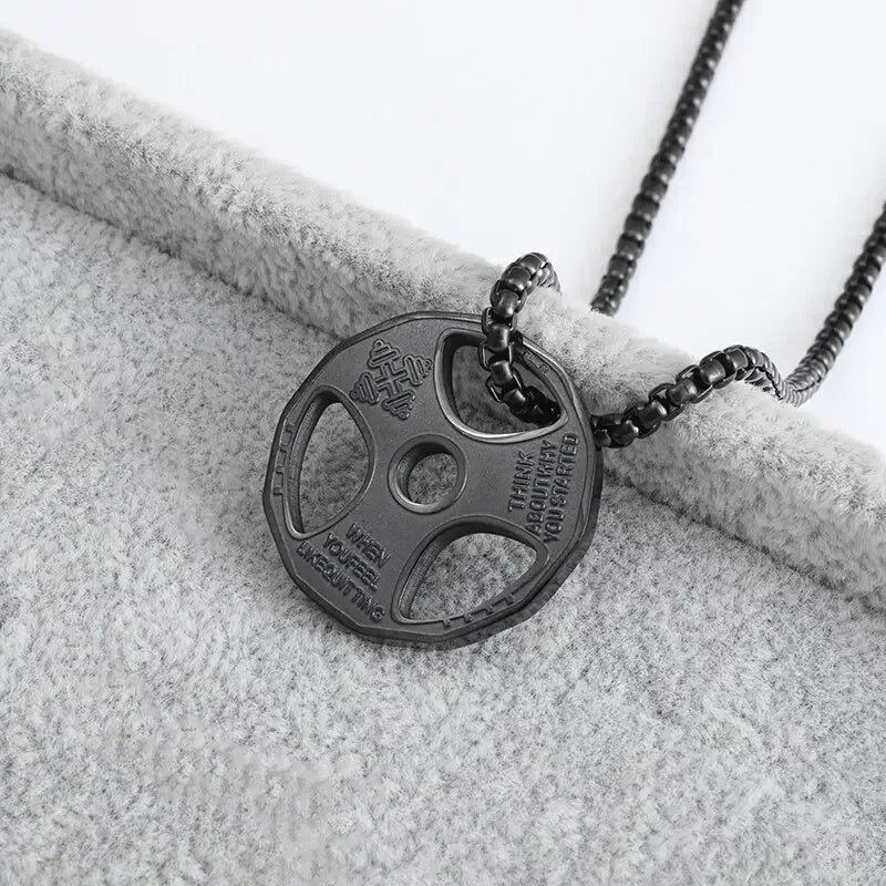 Stainless Steel Barbell Dumbbell Pendant Men\\'s Fitness Bodybuilding Necklace Women\\'s Gym Casual Sports Jewelry