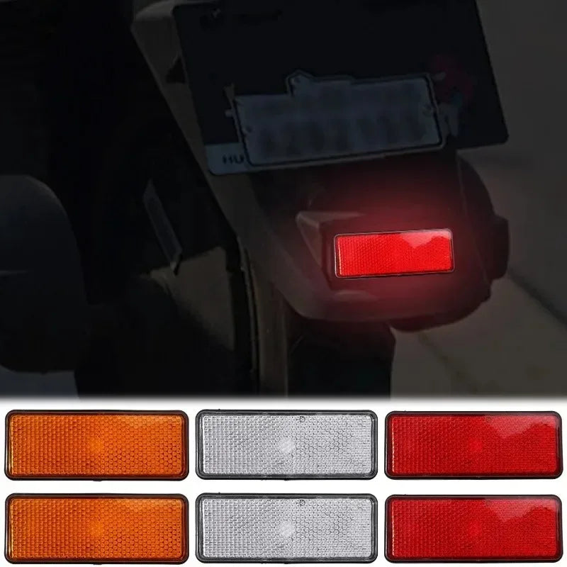 Universal Rectangular Safety Reflectors Warning Plates for Motorcycle Bike E-Scooter Helmet Night Riding Safety Reflector