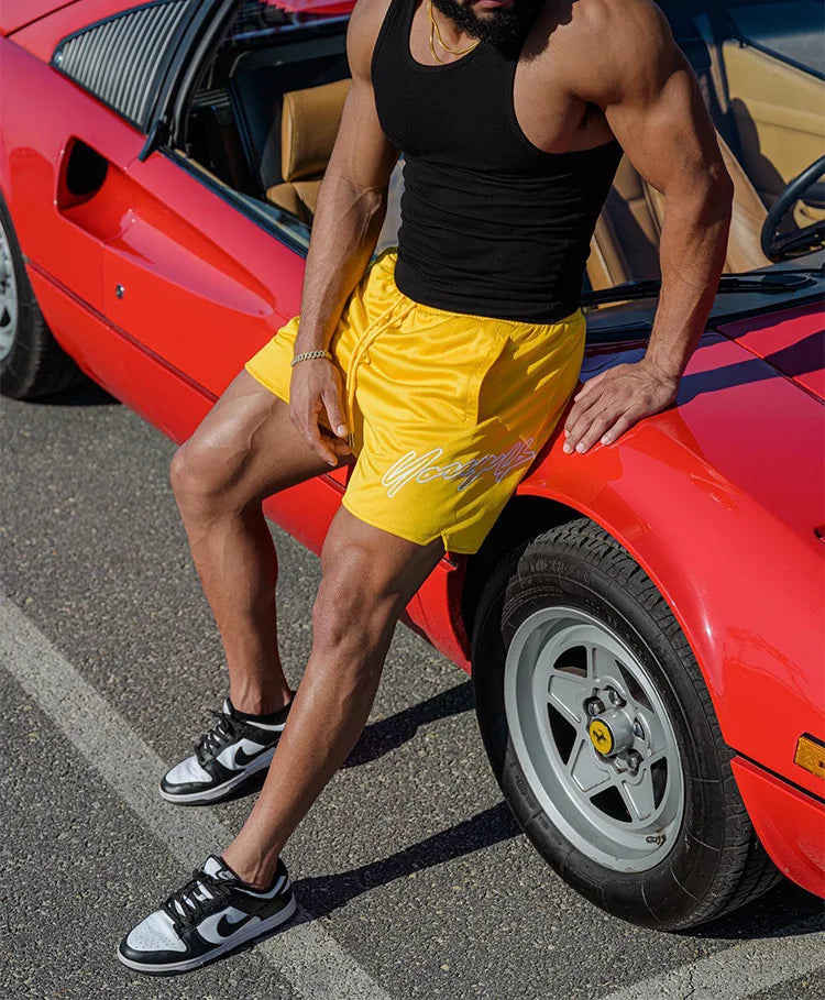 Trend Men's Mesh Beach Swim Casual Shorts Man Quick Dry Loose Basketball Jogger Short Pants Gym Fitness Sport Running Sweatpants