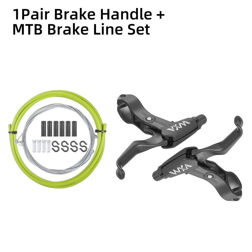 1 Pair MTB Brake Handle With Cable Line Set Mountain Bike Cycling Brake Levers V/Disc Bicycle Brake Lever