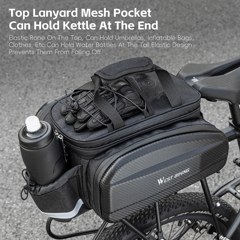 WEST BIKING Bicycle Bag EVA Polyester 17-31L Waterproof Bike Bag Large Capacity Travel Mountain Gravel Bike Bag Bike Accessories