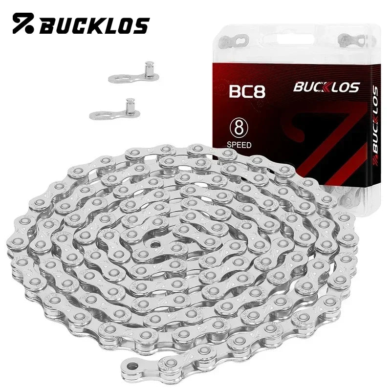 BUCKLOS MTB Road Bike Chain 8/9/10/11/12 Speed Bicycle Chains Universal EL/SL Road Bike Chain Gold/Silver Chains Bicycle Part