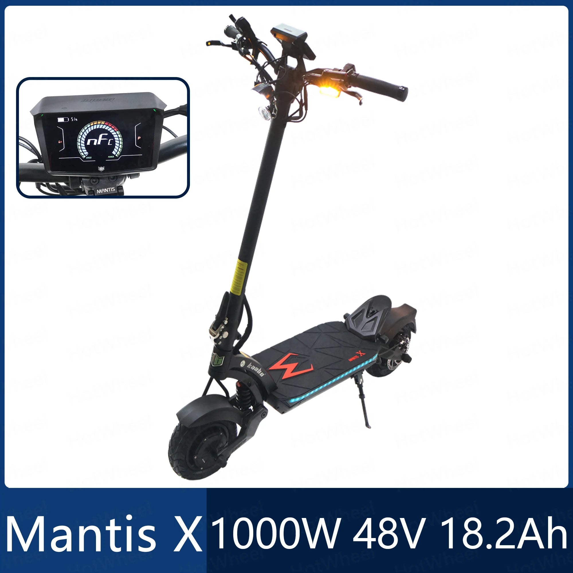 KAABO Mantis X Plus 500W*2 Motor 1000W 48V 18.2Ah Max Speed 25km/h Central Display NFC Front Rear Adjustable Spring Oil Damping