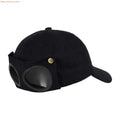 F92D Baseball Hat For Men Hip Hop Hats Curved Visor Baseball Hat with Goggles