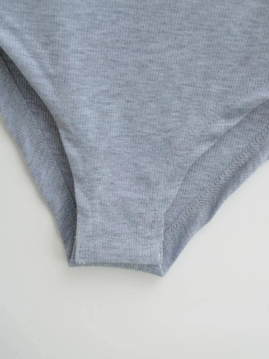 Women Short Sleeve Square Collar Bodysuits Summer Rib Knitted Elastic Slim Top Jumpsuits Solid Color