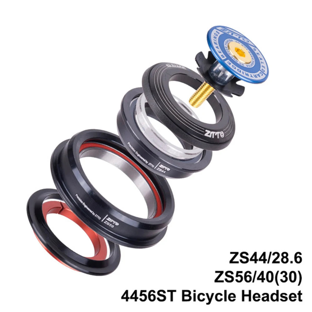 1 1/8"-1 1/2" 45 Degree Threadless Tapered Tube Fork Straight Tube ZS44 ZS56 Sealed Bearing Bicycle Headset Bike Headset
