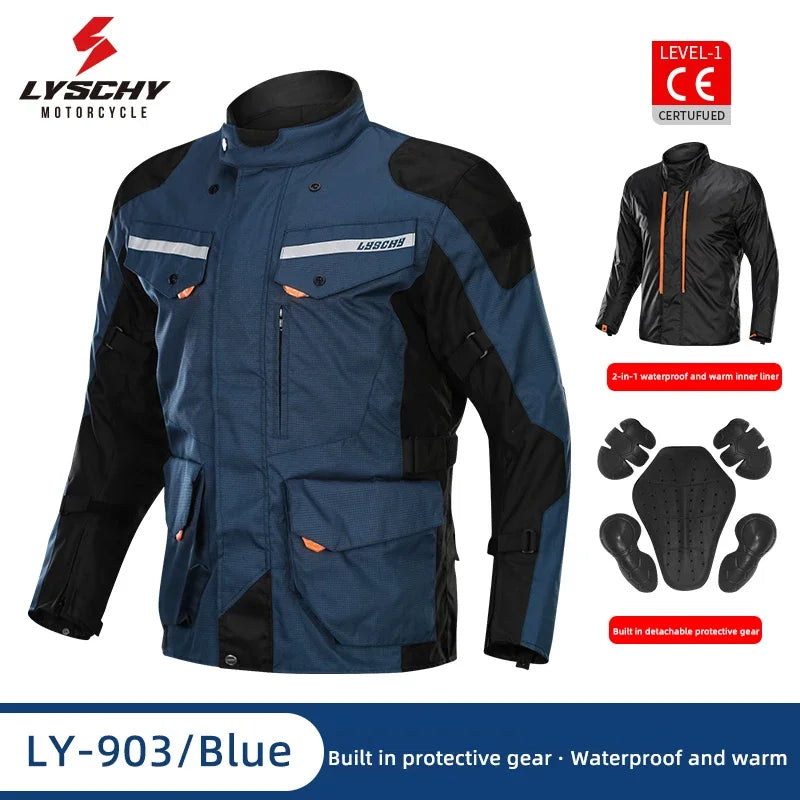 LYSCHY Motocross Jacket Pants Winter Warm Waterproof Motorcycle Riding Jacket Men Women Outdoor Off-Road Motorbike Rally Jacket