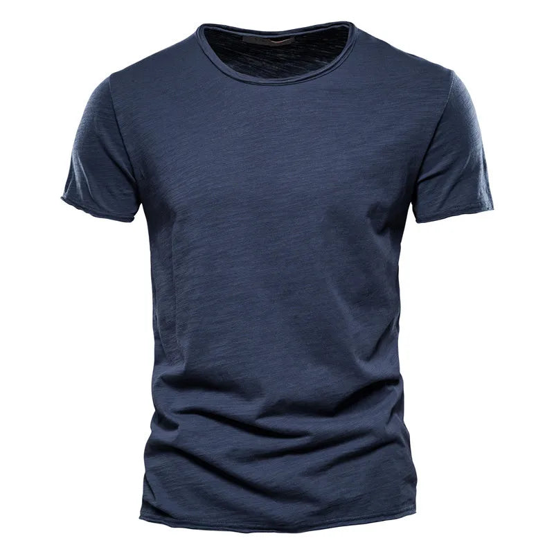 High Quality Solid Color T Shirt Men Casual O-neck Top Tees Men Summer New  Classic 100% Cotton t shirt for men