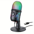 USB Microphone Play Gaming Mic for PC Mac PS4/5 Podcast Microphone with RGB Mute Monitor Noise Reduction for Recording Streaming