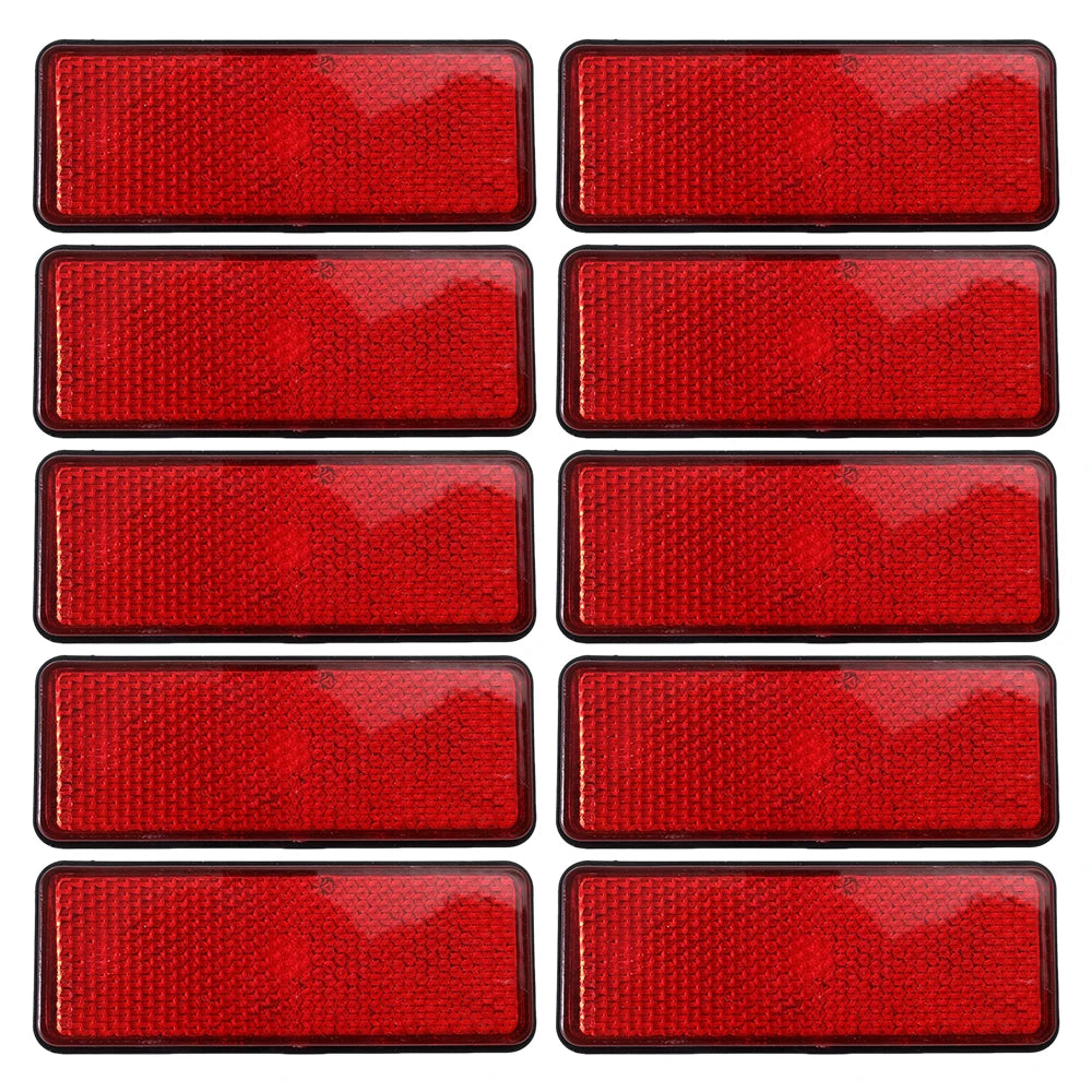 Universal Rectangular Safety Reflectors Warning Plates for Motorcycle Bike E-Scooter Helmet Night Riding Safety Reflector