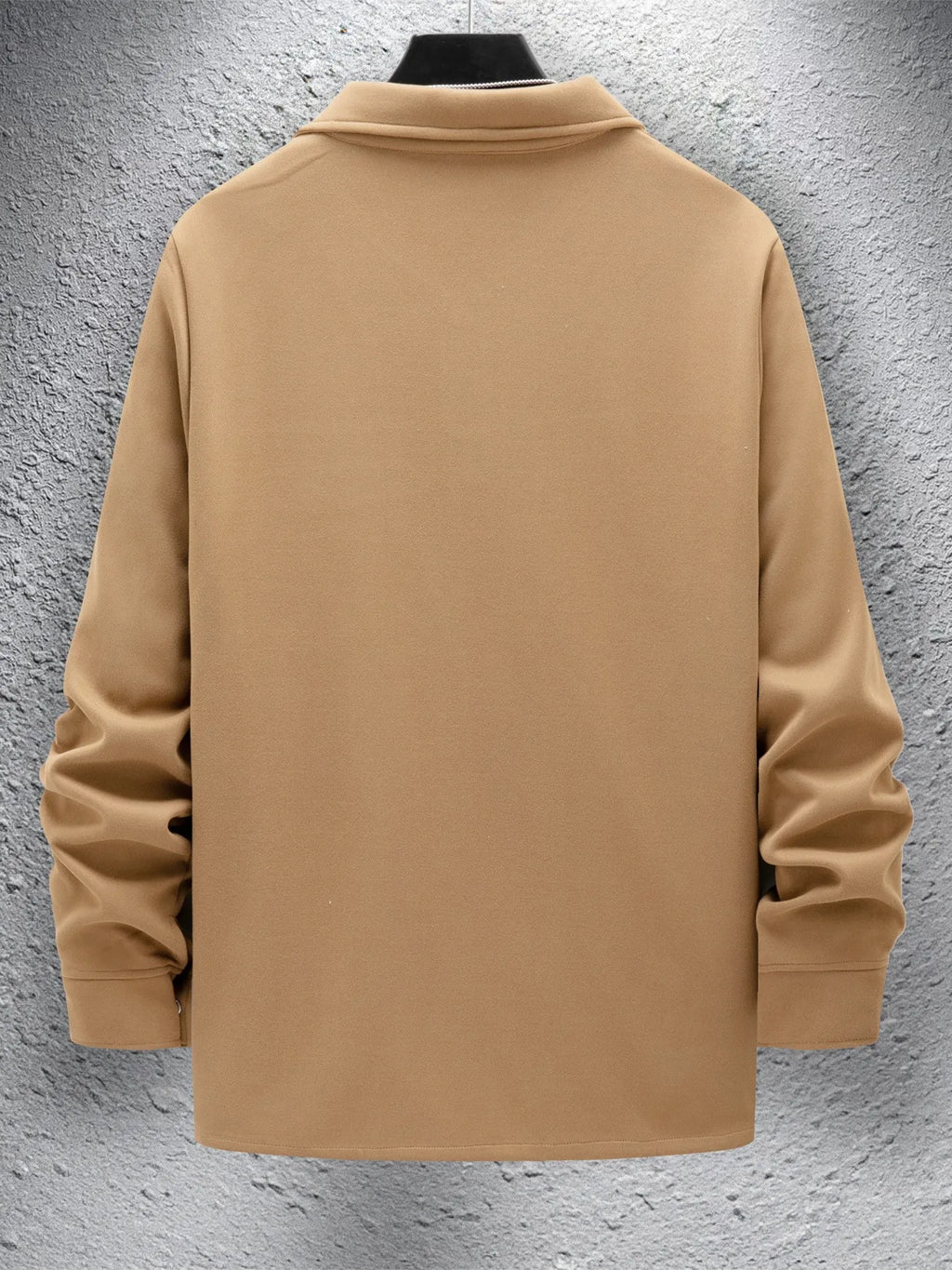 2025 new men's casual spring and autumn solid color single-breasted jacket pocket long-sleeved coat