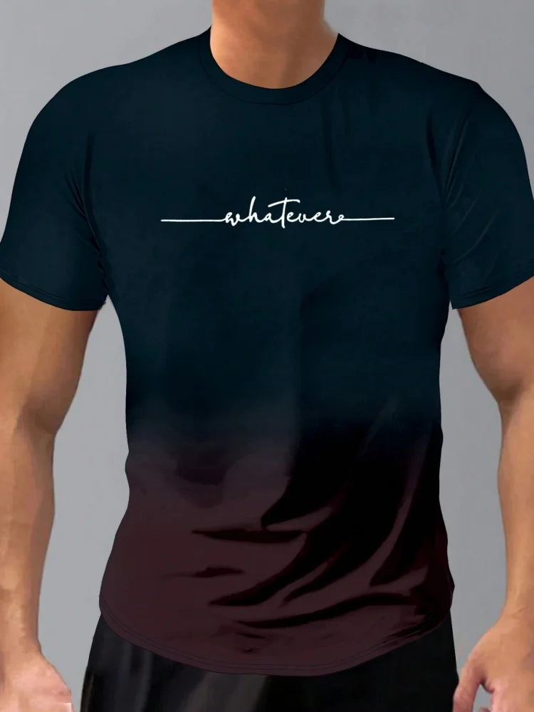Men's Short Sleeve Summer Outdoor Breathable Round Neck T-shirt Short Sleeve Classic Stripe Pattern Large Size Loose Men's short