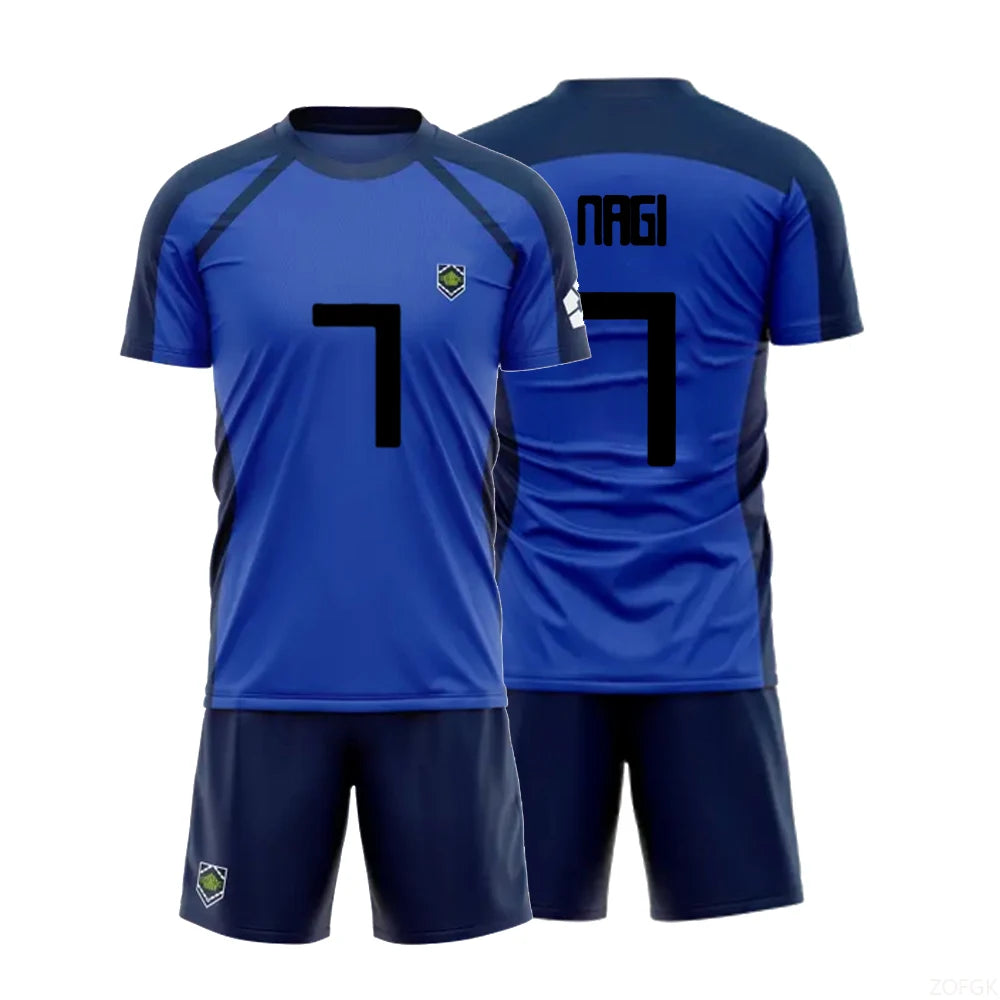 New Anime Blue Lock Short Sleeve shorts Set Futsal Football Pattern VL Replika T Shirt Sets Soccer Club Cosplay Unisex Jersey
