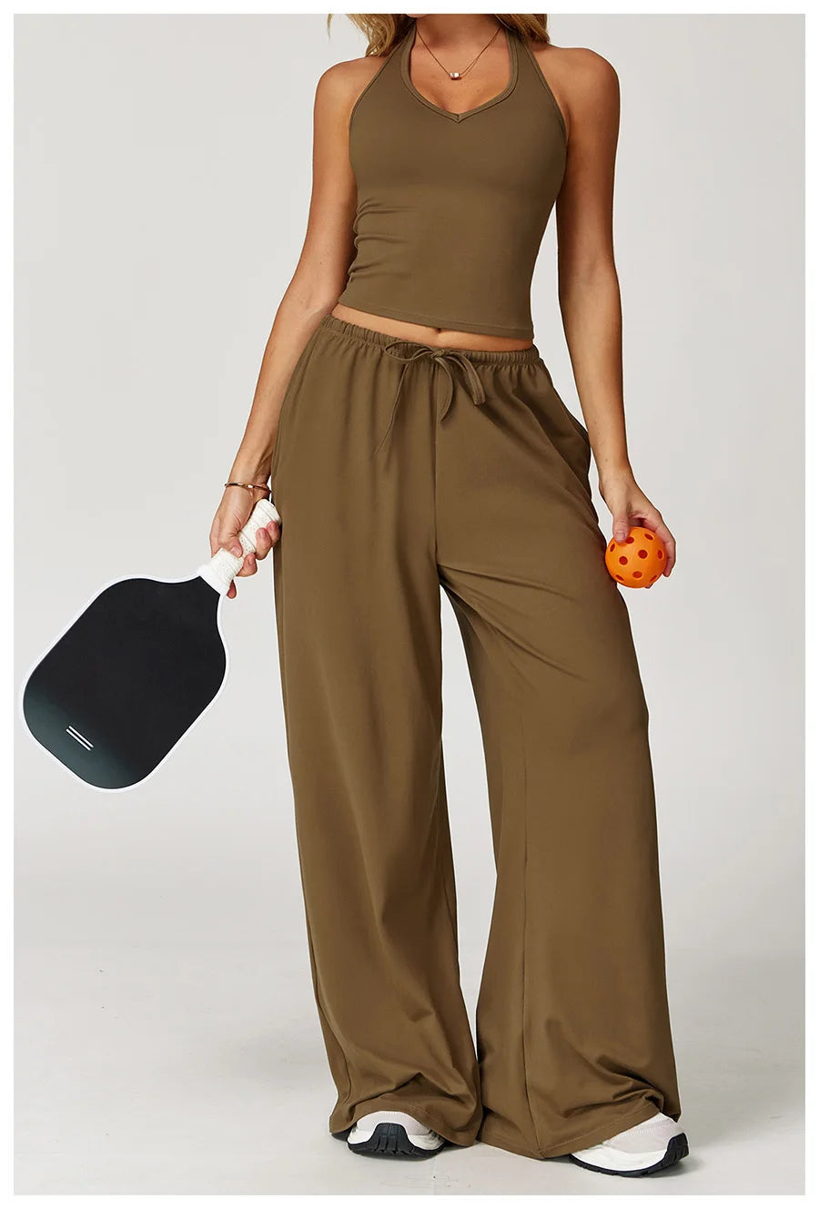 New Women Yoga Set 2/3 Pieces Long sleeves Workout Tracksuit Sportswear Gym Clothing Wide-leg sport pants Fitness Sports Suit