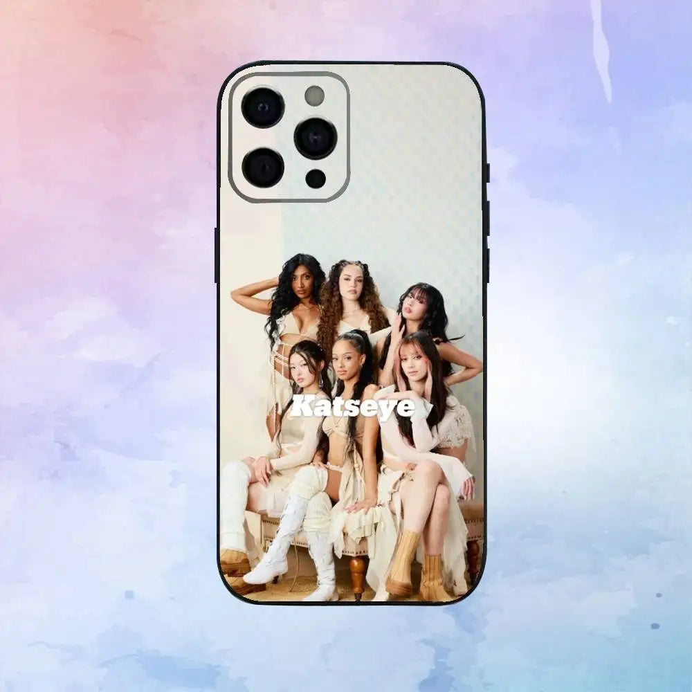 Hot Music K-KATSEYE Phone Case  For iPhone17,16,15,14,13,12,11 Plus,Pro Max Soft Black Cover