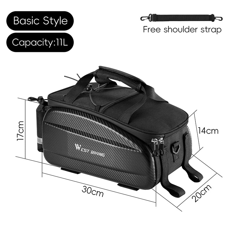 WEST BIKING Bicycle Bag EVA Polyester 17-31L Waterproof Bike Bag Large Capacity Travel Mountain Gravel Bike Bag Bike Accessories