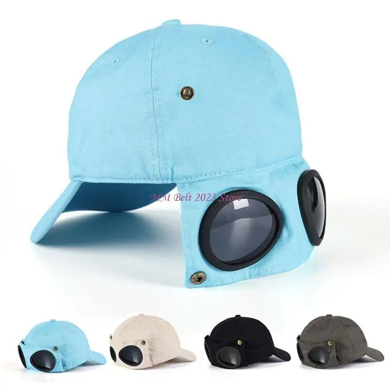 49ME Baseball Hat Baseball Hat with Goggles Sunglasses Hip Hop Hats Dad Hat