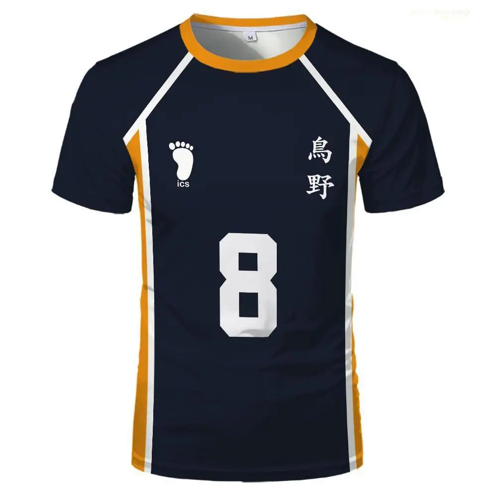 Anime Haikyuu Role Play Jersey Karasuno High School Volleyball Club Hinata Shoyo Kageyama Sportswear Jersey Unisex Crew Neck Top