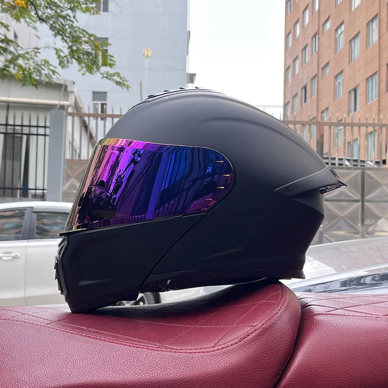 Orz-958 Motorcycle Helmet, Men's and Women's Open Face Helmet, Summer Dual Mirror Large Tail, Semi Fully Covered All Season