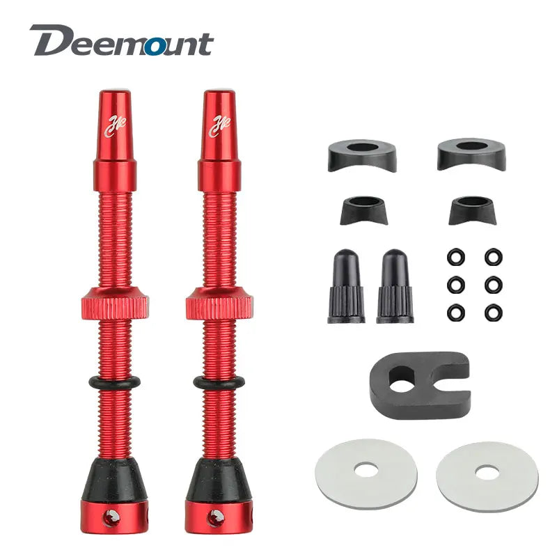 Deemount Bicycle Tubeless Carbon Rim Presta Valves 44/60/80mm F/V Brass Core CNC Machined Anodized W/Tool