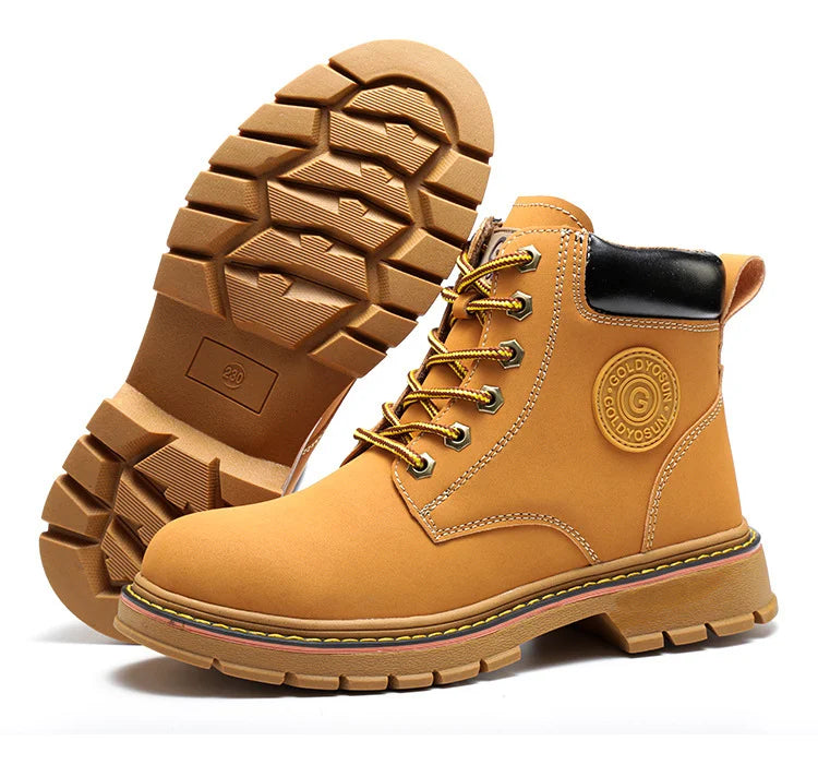 high-top Work Boots For Men Anti-smash Anti-puncture Work Shoes with Steel Toe leather safety shoes men for work waterproof shoe