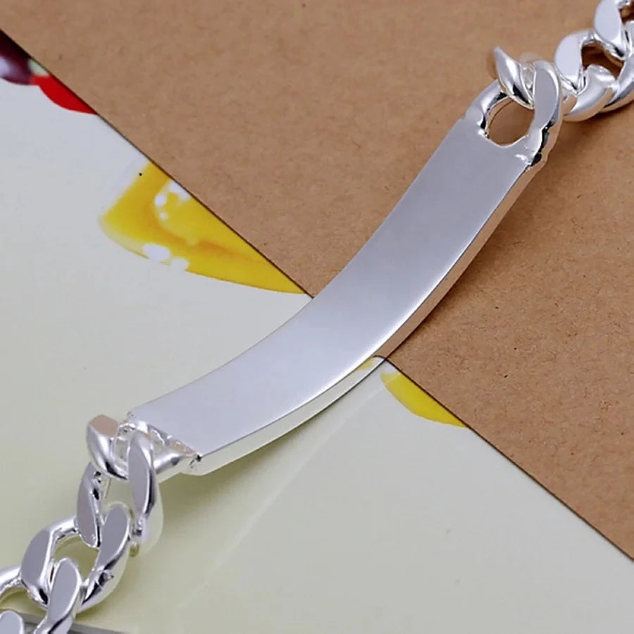 Charm 925 sterling silver design noble pretty 10MM Mens chain Jewelry fashion Geometric Bracelet factory price