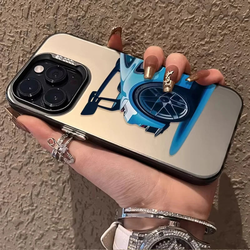 Cool Purple Sports Car SPEED Print Phone Case For iPhone 17 16 15 14 13 12 11 Pro Max JDM Racing Style Wrap Phone Cover For Men
