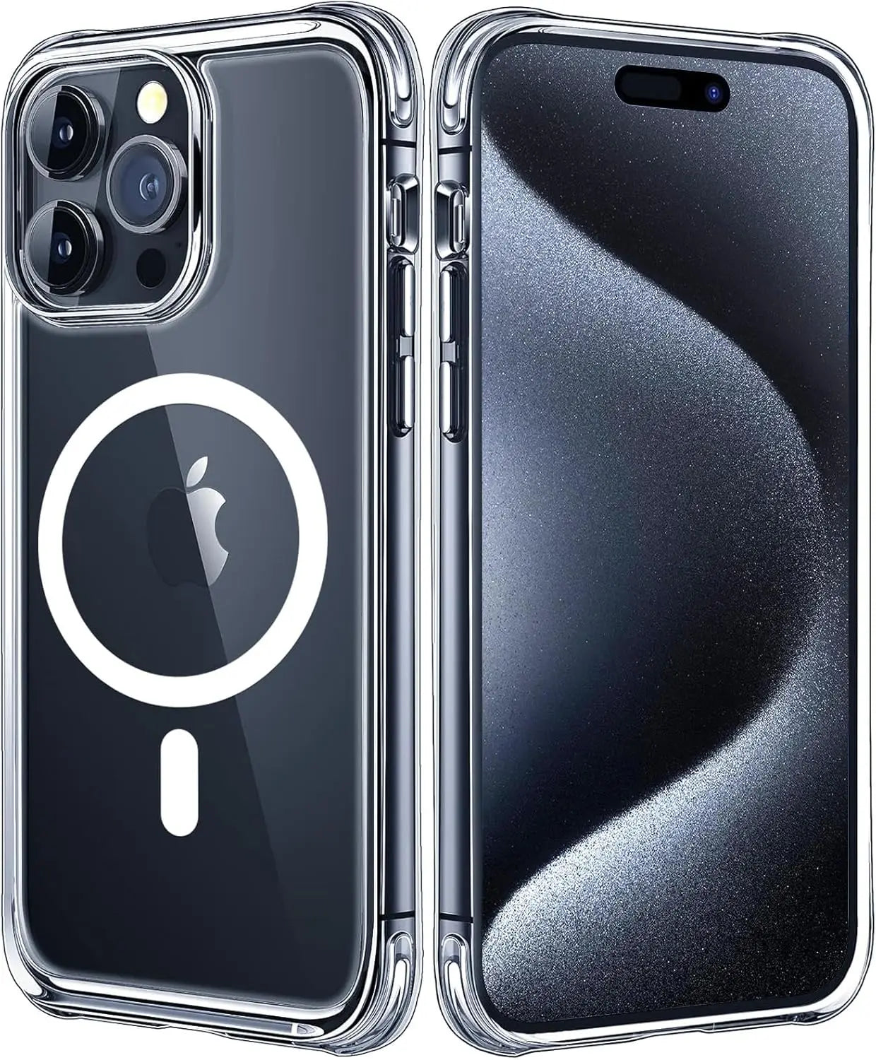 Original Magnetic Transparent Phone Case, Silicone Case for iPhone 17 Air 16 15 14 13 Pro Max Plus 16E Magsafe