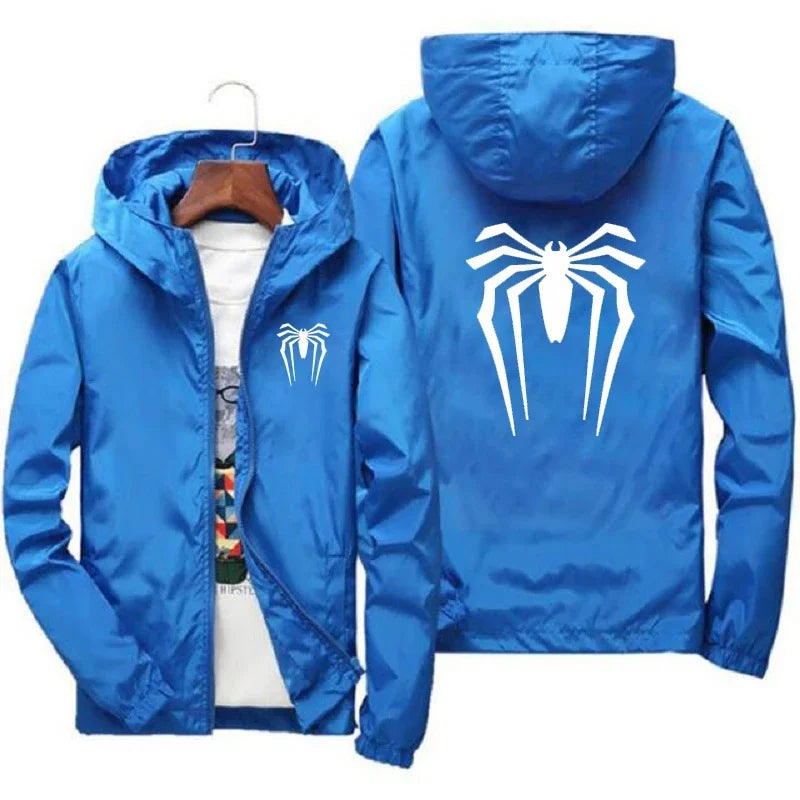 Men's Slim-fit Hooded Jacket Is Available in Various Sizes and Is Perfect for Casual Daily Wear with Its Printed Design Spring