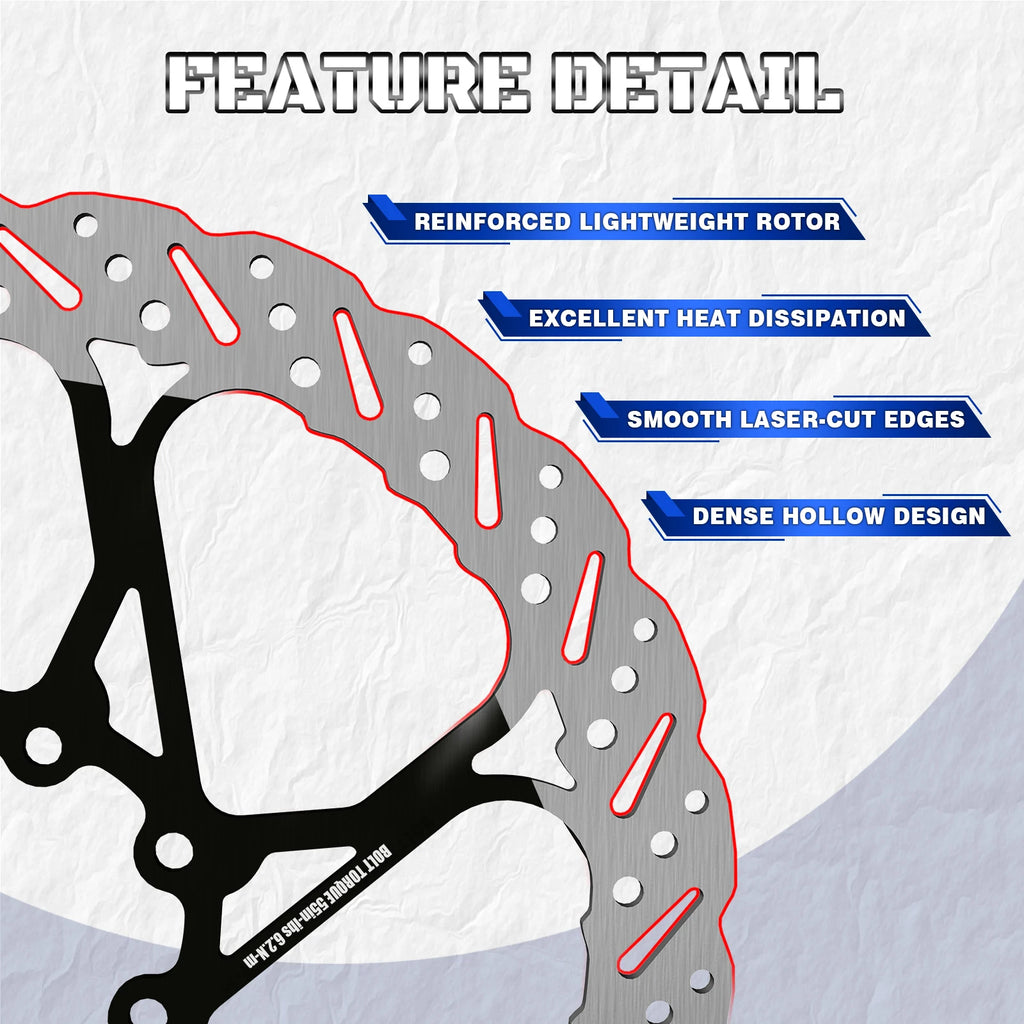 BUCKLOS 2PC Bicycle Rotor Bike Brake Discs 160mm 140mm 180mm 203mm Brake Discs Heat Dissipation Hydraulic Disc Brakes Rotor