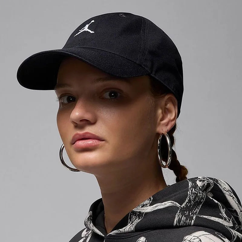 Jordan Brand Logo Design Cotton Baseball Cap Unisex Couple Style Black Hq1963-010
