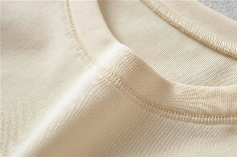 LUNDUNSHIJIA O-neck Long Sleeve T-shirts For Women 2025 New Spring Ladies Solid Cotton Slim Tee Shirts 10 Colors
