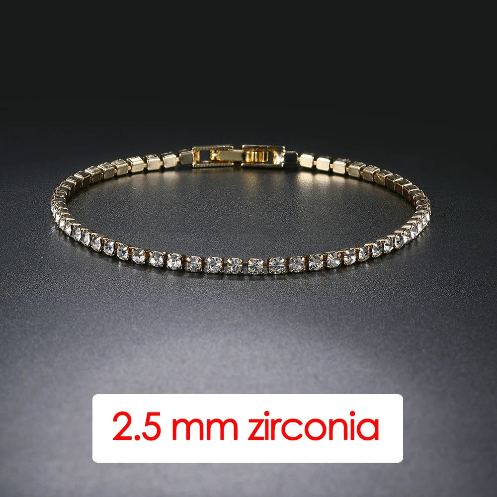 Luxury Crystal Tennis Bracelet Hip Hop Bracelet for Men Homme Trendy Punk Zirconia Couple  Chain on The Hand Streetwear Jewelry