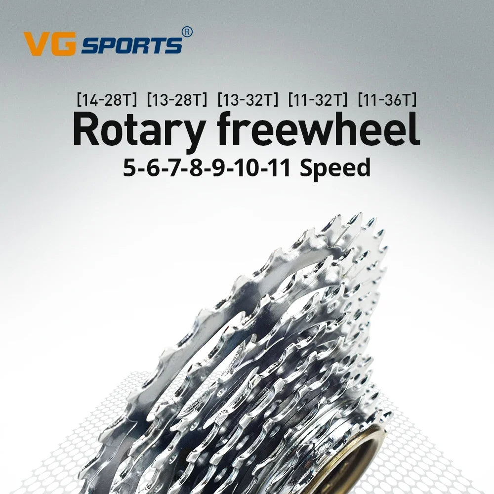 Vg Sports Bicycle Spinning Flywheel 5/6/7/8/9/10/11 Speed Bicycle Threaded Freewheels 14-28T 13-28/32T 11-32/36T Discs