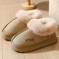 New Platform Snow Boots for Women's Home Thick Warm Wool Shoes Women's Outdoor Anti-Slip Fur Velvet Ankle Short Boots Shoes